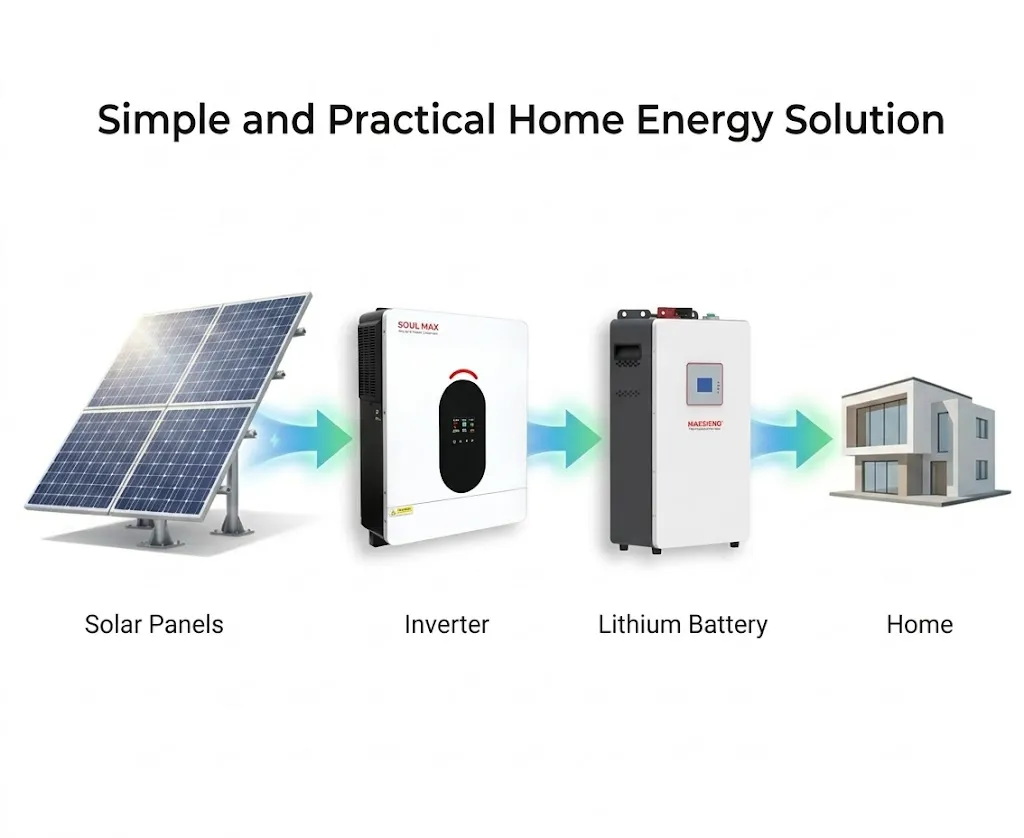 Residential solar inverter and lithium battery system for home energy storage solution